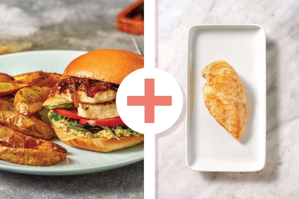 Mediterranean Chicken & Haloumi Burger