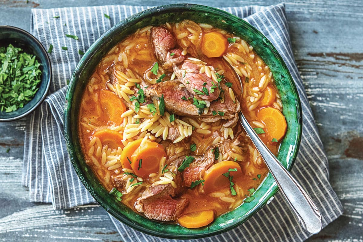 Hearty Italian Lamb and Risoni Soup