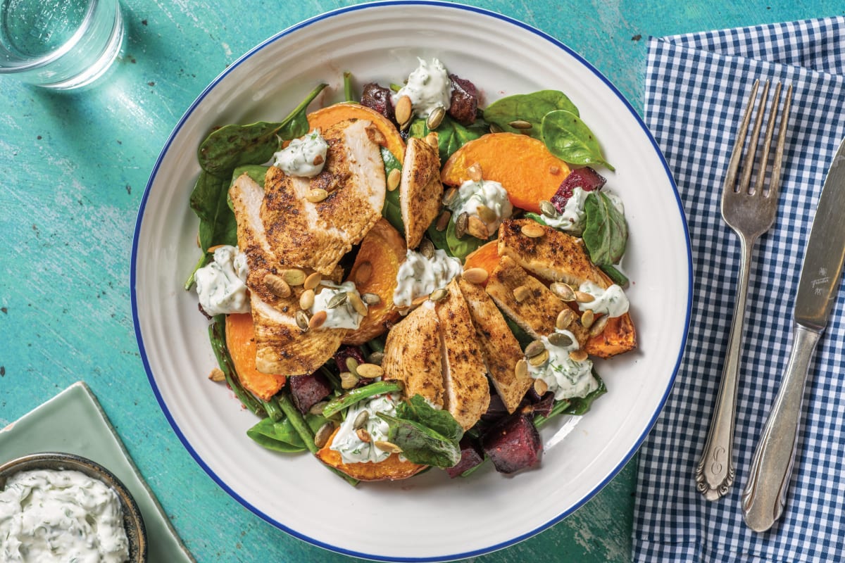 Helen's Chicken & Roast Veggie Salad - Cook Now! Recipe | HelloFresh