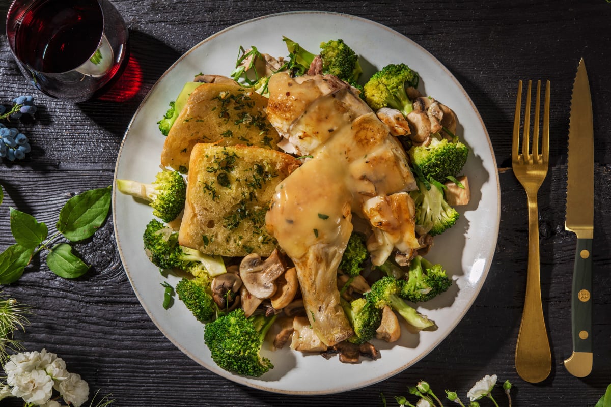 Herb and Butter Roasted Chicken and Pan Gravy
