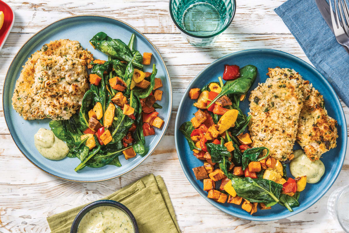 Herb-Crumbed Pork Schnitzels Recipe | HelloFresh