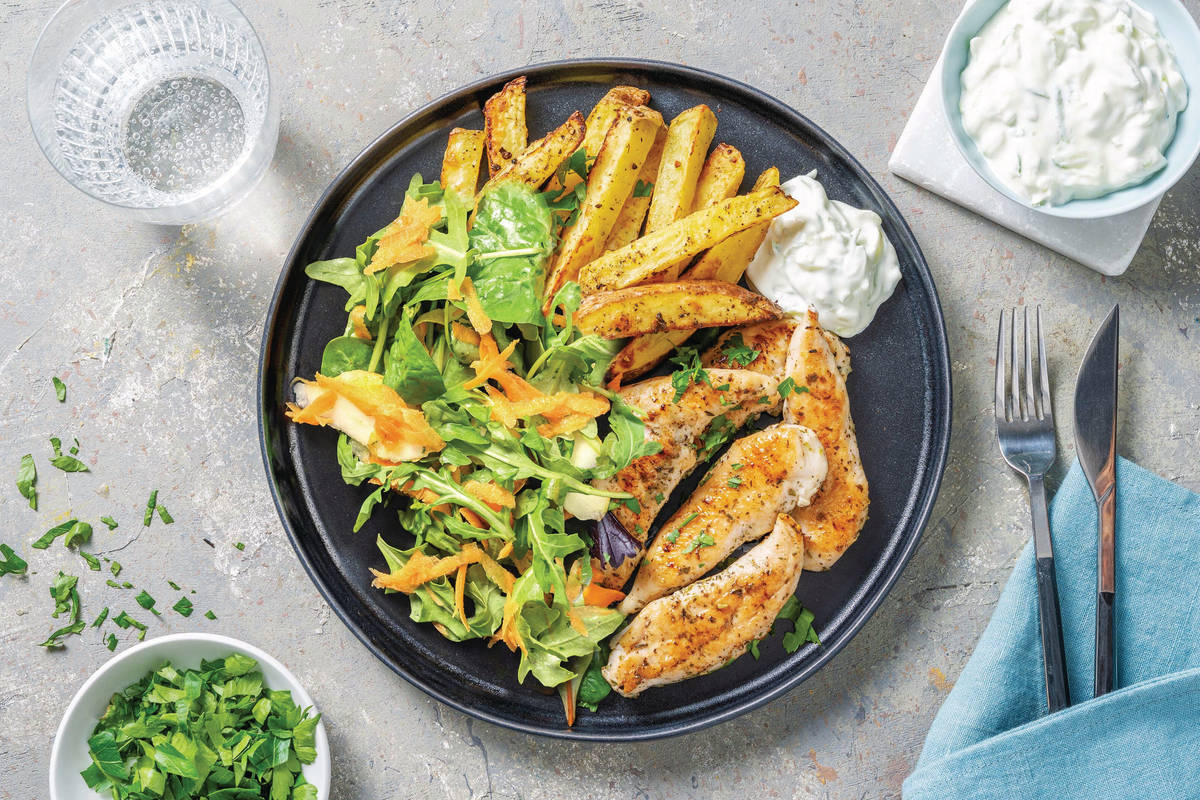 Herbed Chicken & Lemon Pepper Fries Recipe HelloFresh