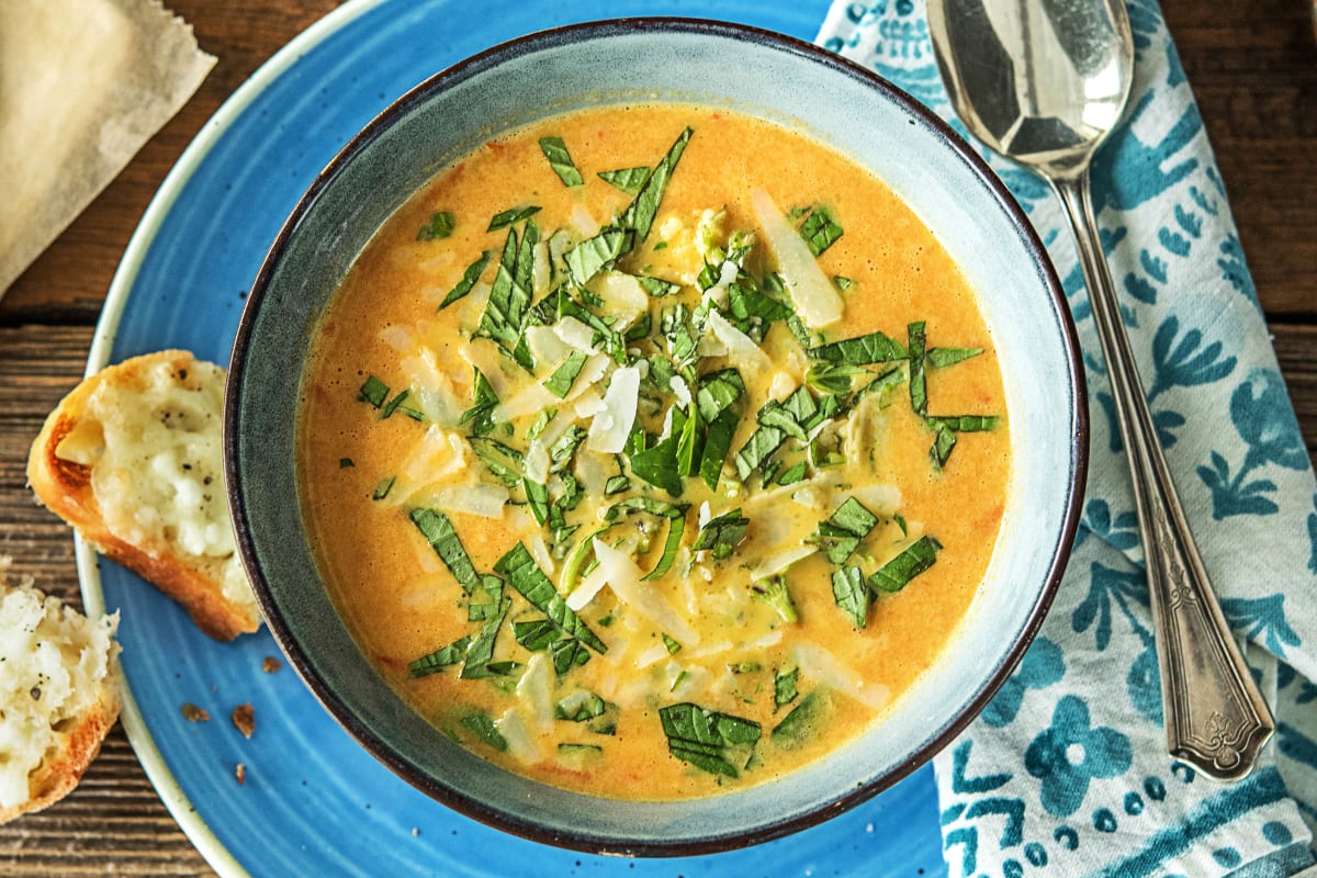Herbstliche Tomaten-Paprika-Suppe,