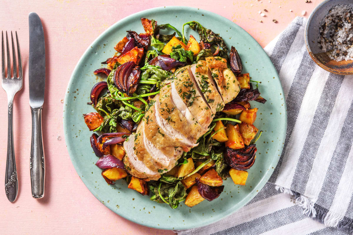 Chicken with Baked Veg Recipe | HelloFresh