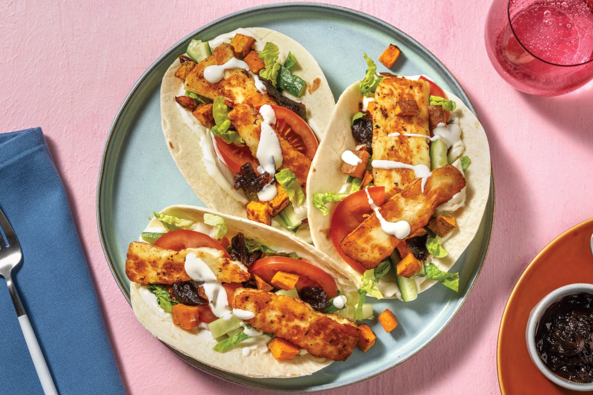 Herby Haloumi & Sweet Potato Tacos