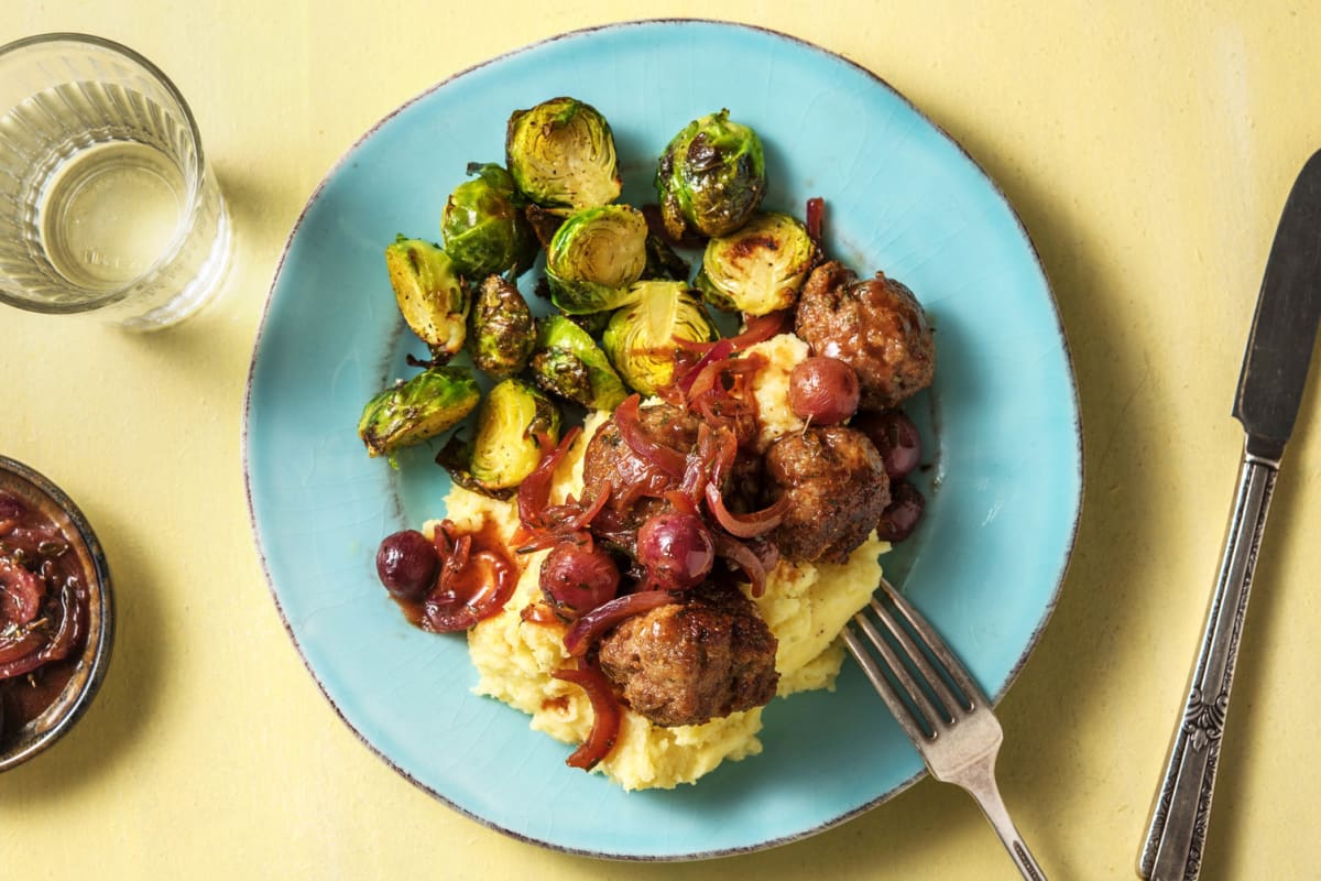 Herby Lamb Meatballs with Buttery Mash