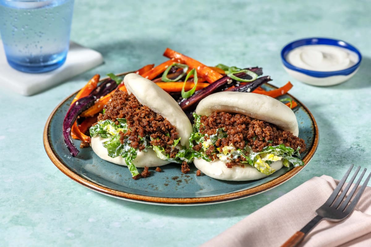 Hoisin Bao Buns! mit würzigem Hackfleisch