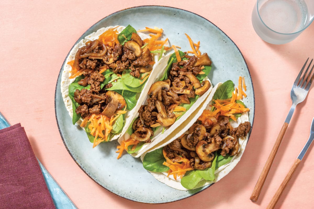 Hoisin Beef & Mushroom Tacos