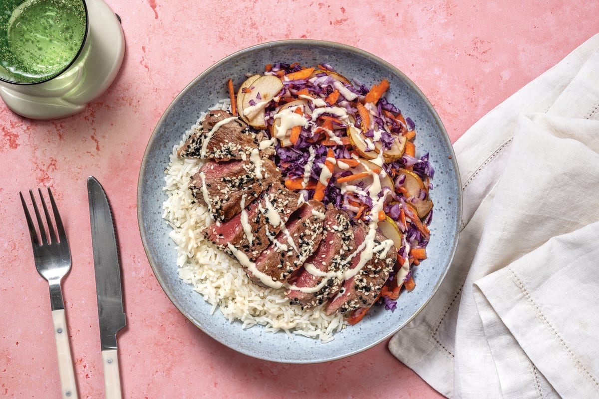 Honey-Sesame Beef Steak Bowl