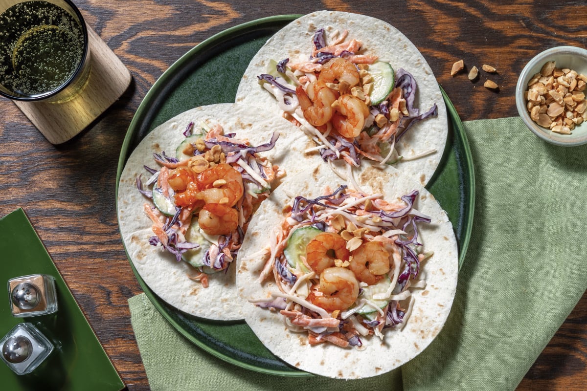 Honey-Soy Prawn Tacos