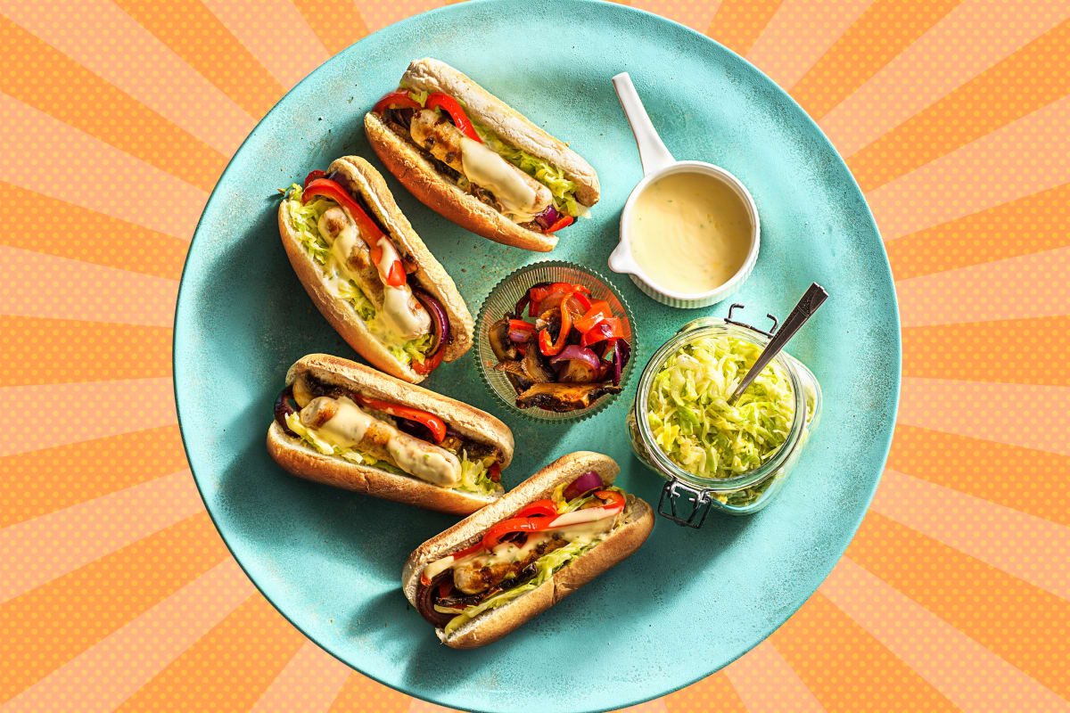 Vegetarische Mühlen Bratwurst in Hot Dogs