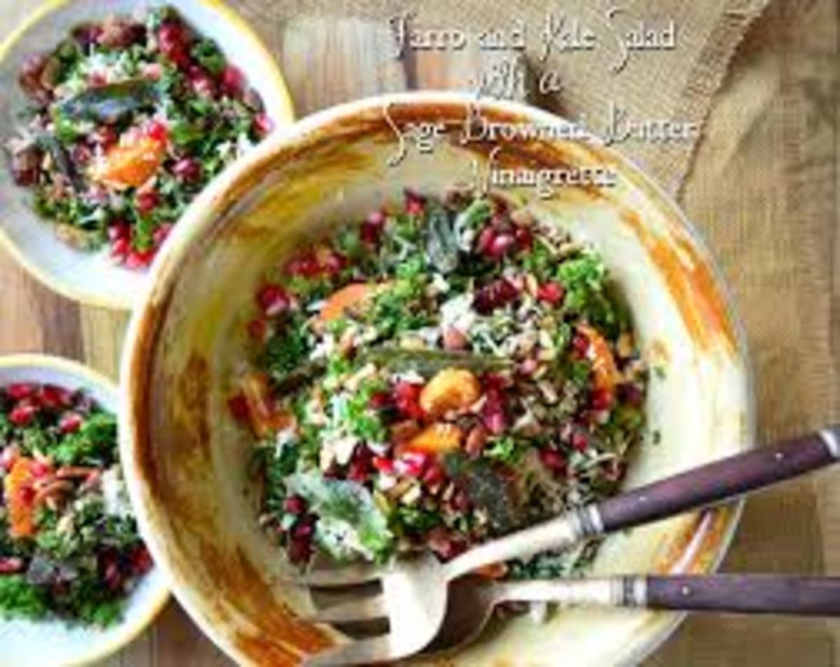 Festive Farro and Kale Salad