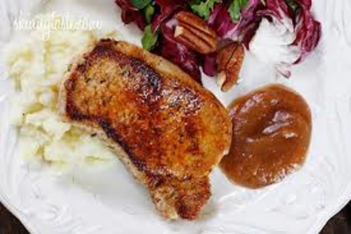 Pork Chops and Balsamic Applesauce