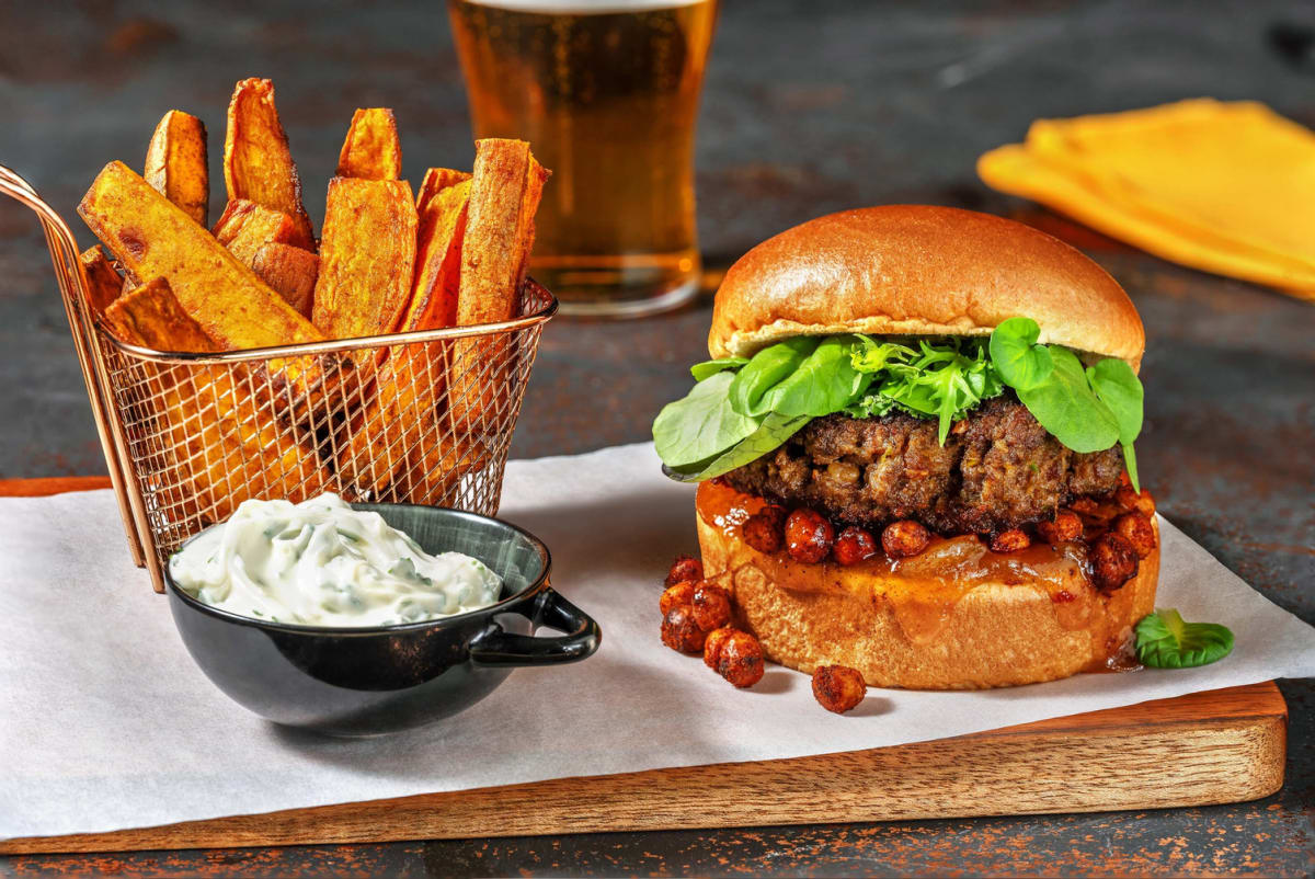 Burgers d’agneau aux épices indiennes