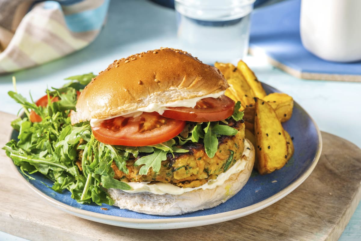 Indian Style Chickpea and Pistachio Burger