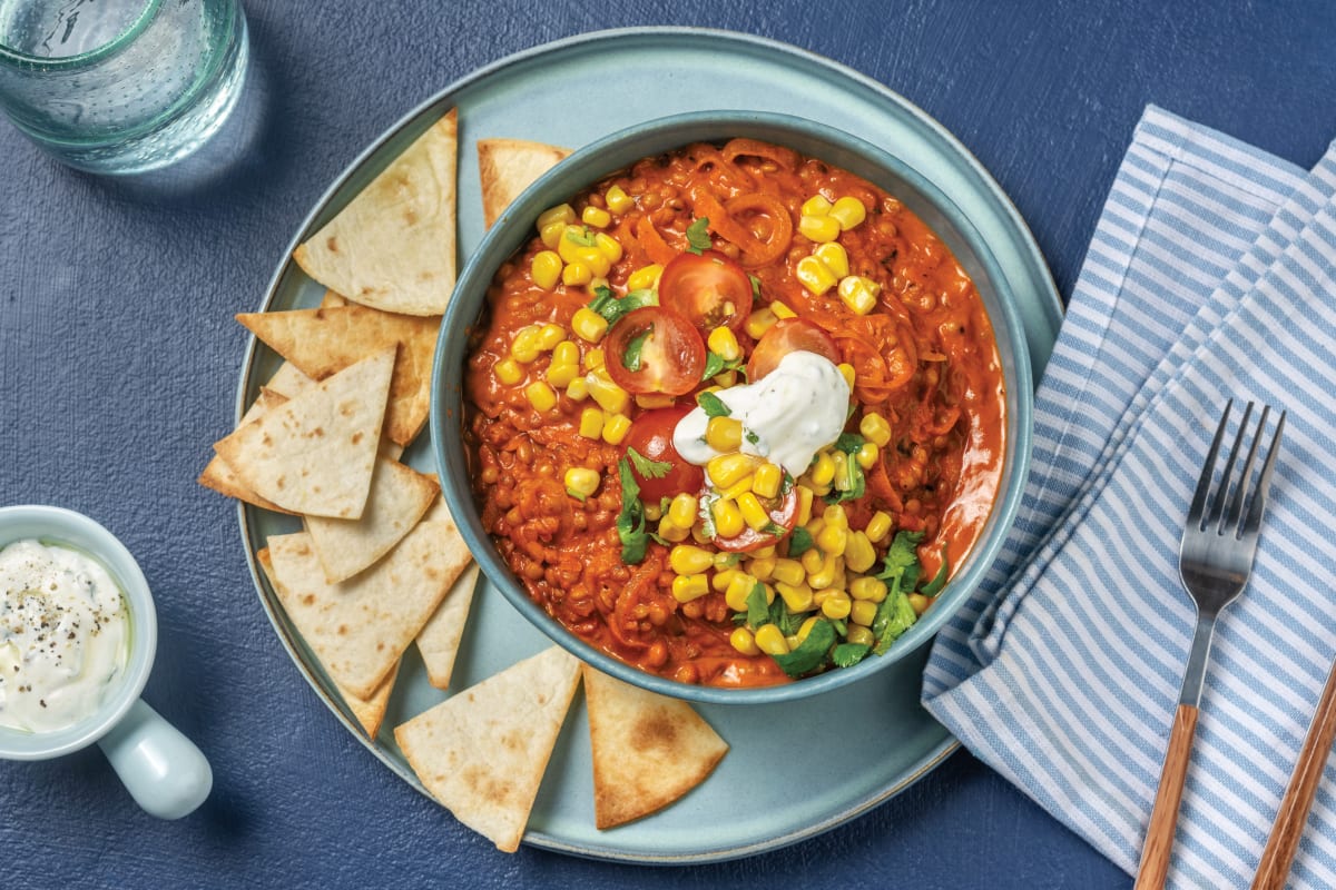 Indian-Style Coconut Lentil Nachos