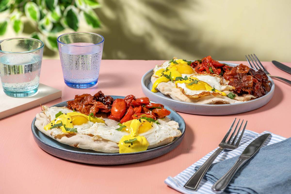Indian Style Eggs Benedict and Buttery Naans Recipe HelloFresh
