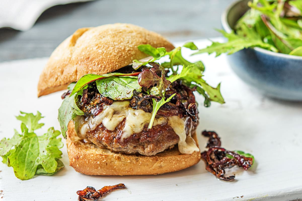 Italian Ciabatta Cheeseburgers