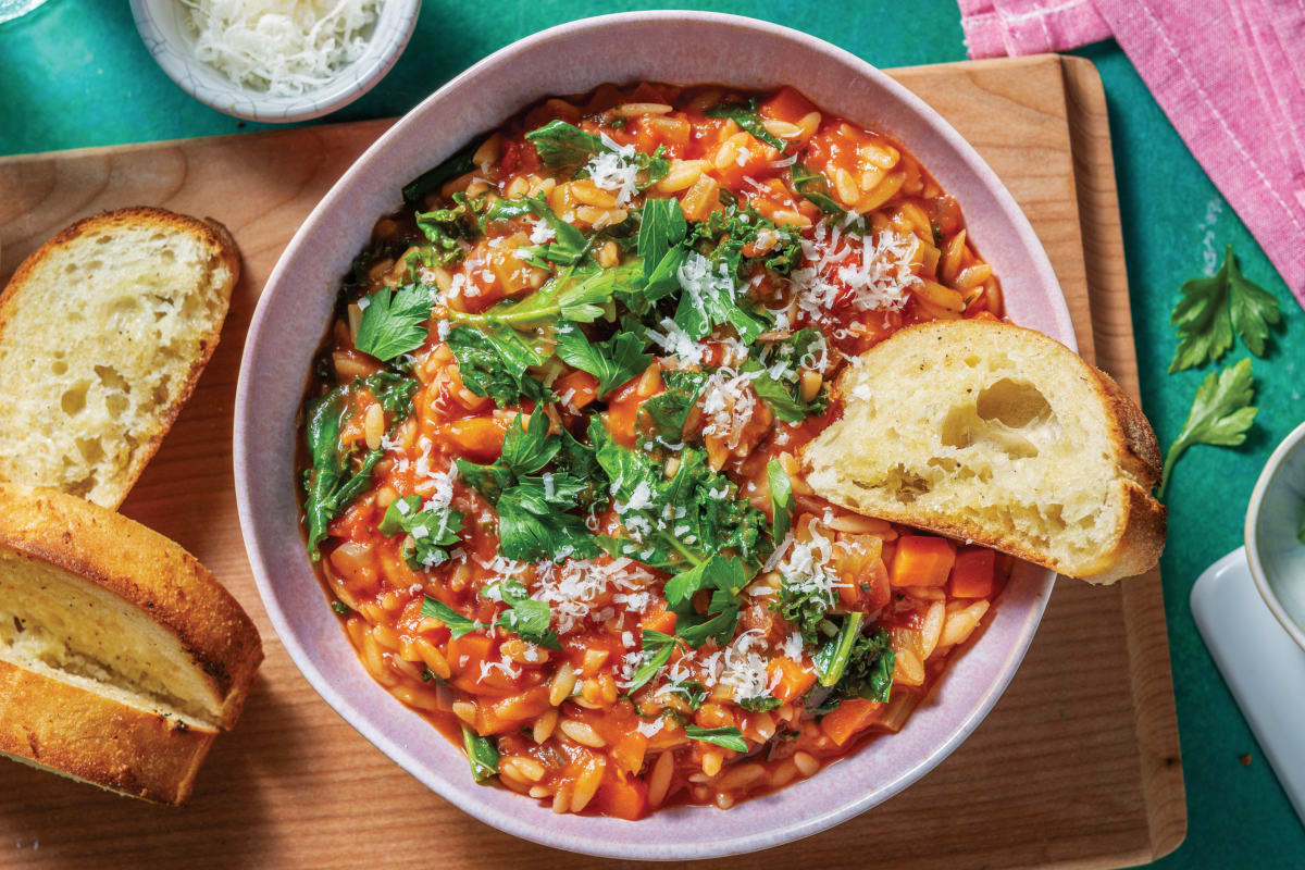 Italian Kale, Tomato & Risoni Soup