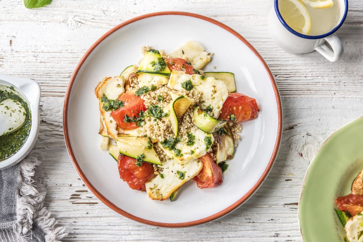 Tomato & Oregano Baked Haloumi Quinoa Bowl