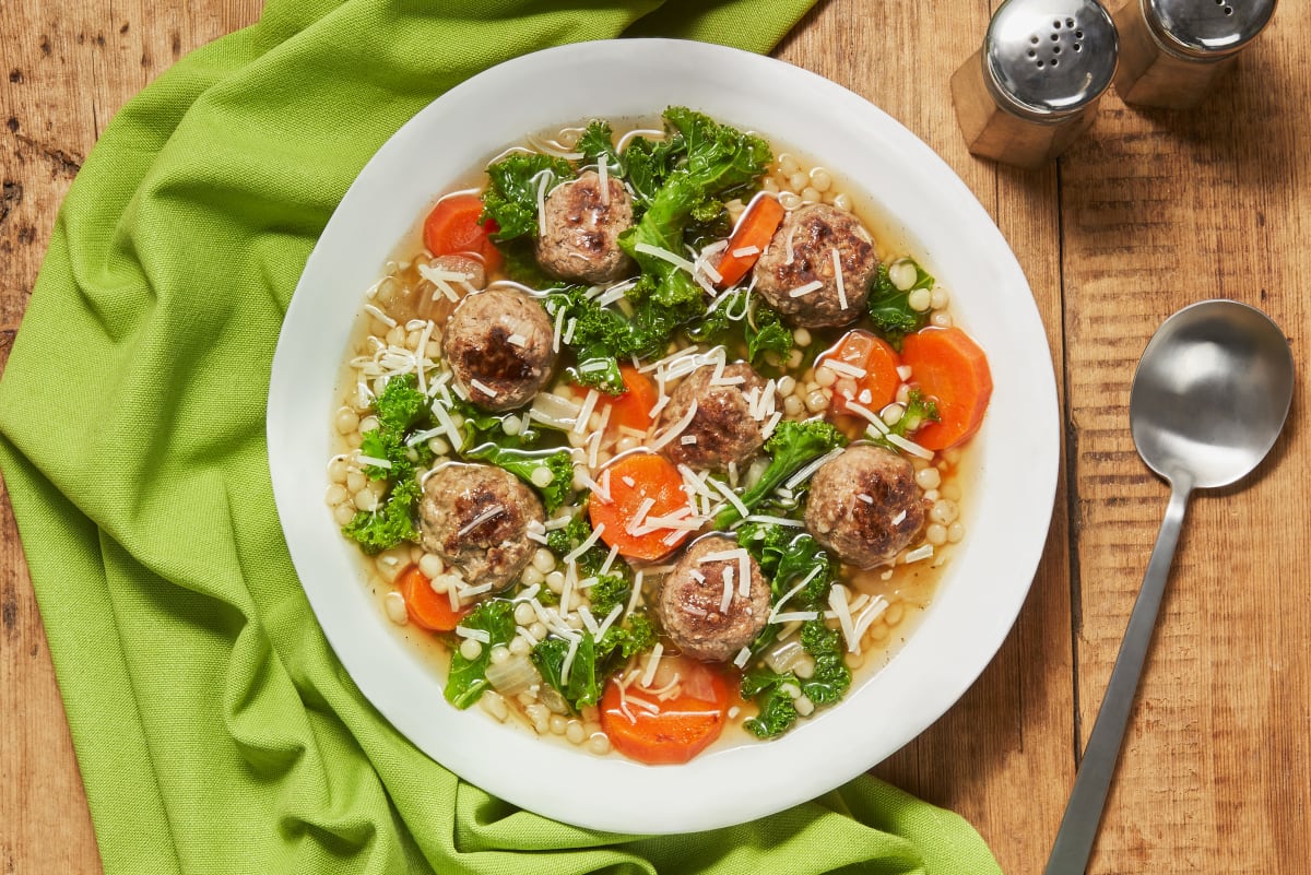 Italian Wedding Soup with Chicken Meatballs