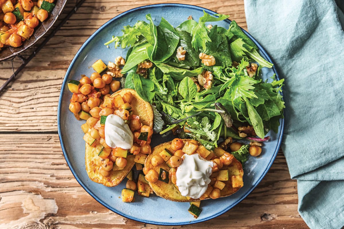 Quick Veggie Loaded Jacket Potatoes