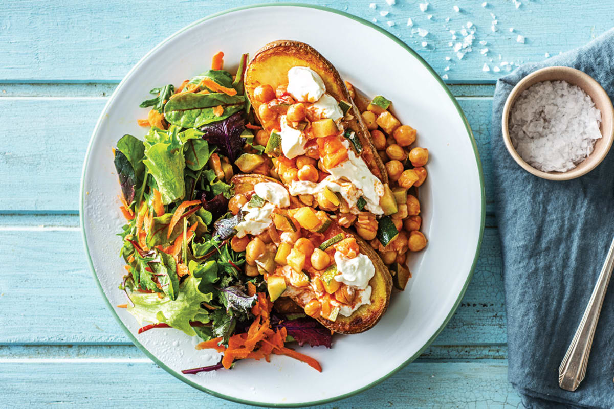 Quick Veggie Loaded Jacket Potatoes