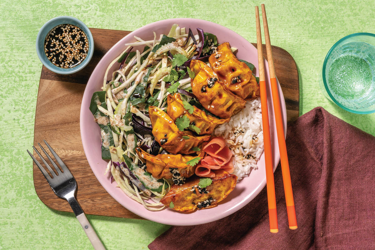 JapaneseStyle Prawn Dumpling Rice Bowl Recipe HelloFresh