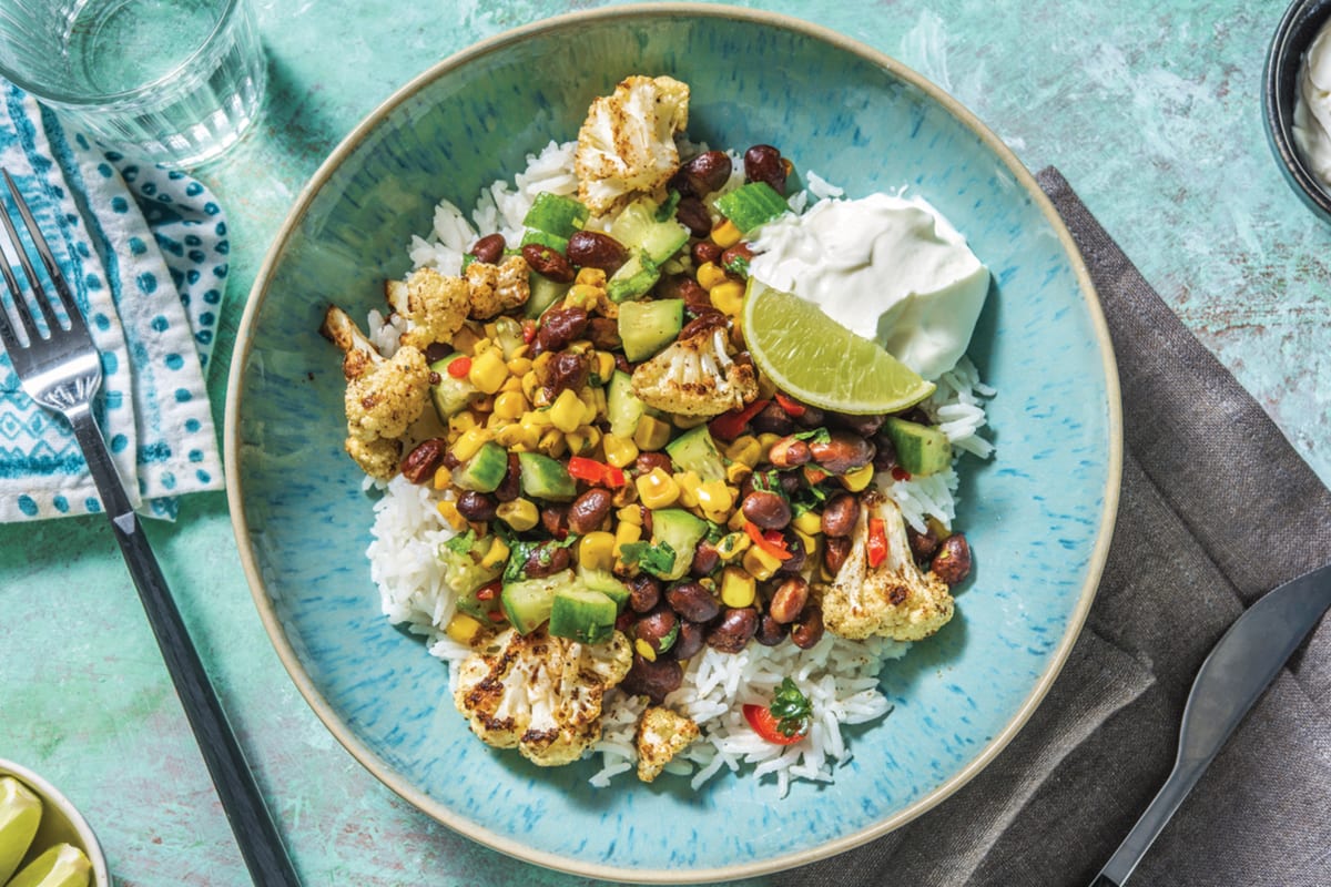 Jerk Cauliflower & Black Bean Salsa