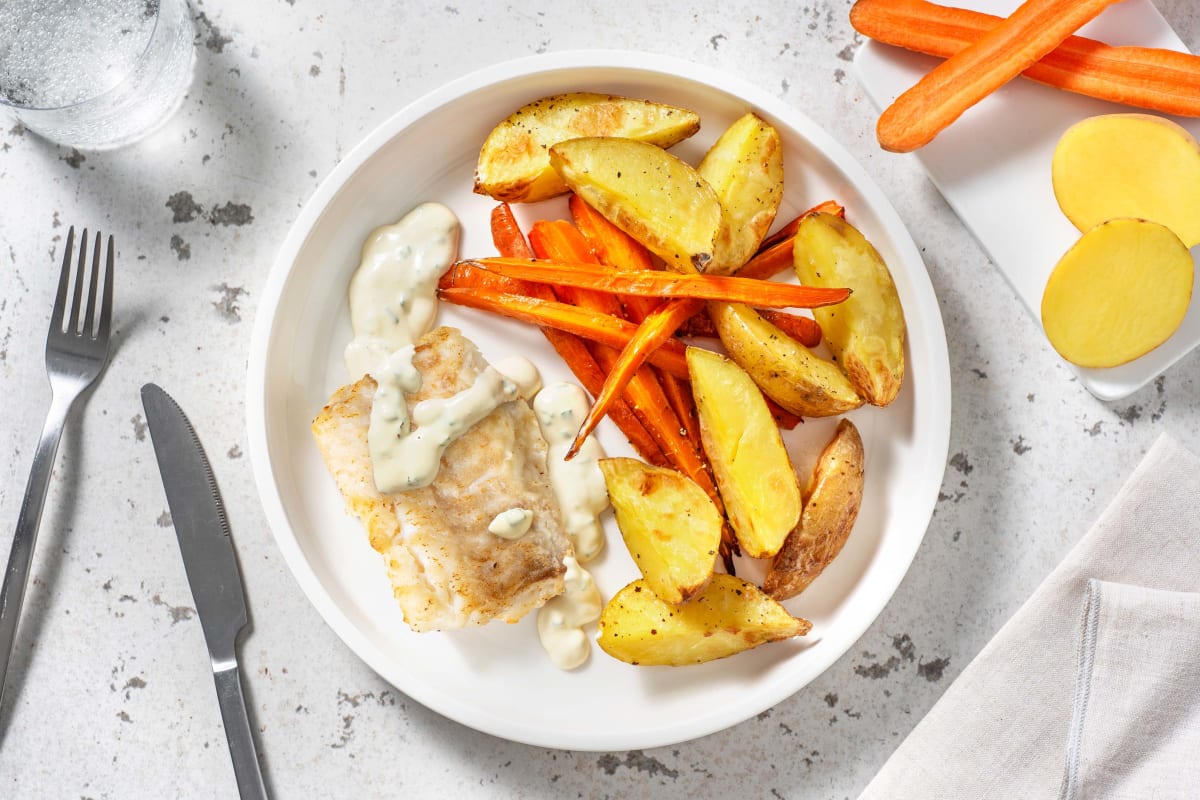 Filet de cabillaud et sauce à la ciboulette