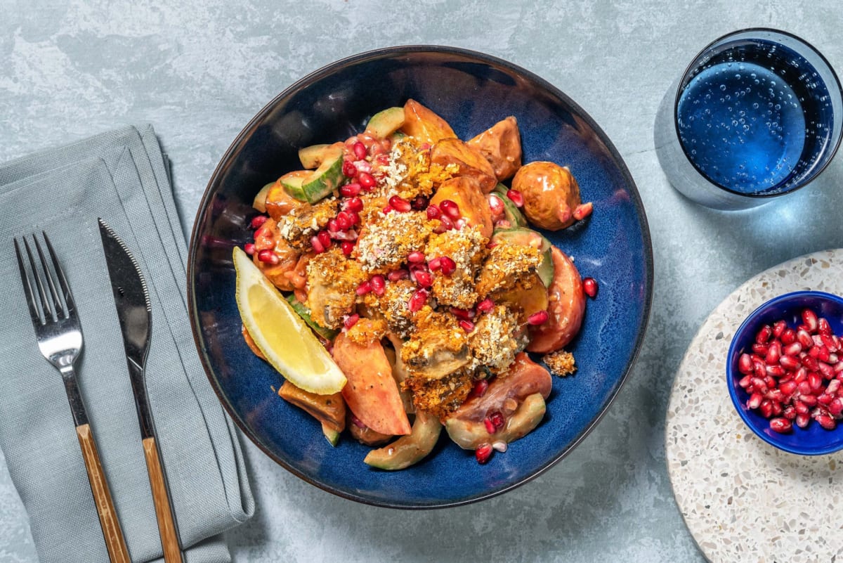 Kartoffelsalat in cremigem Harissadressing