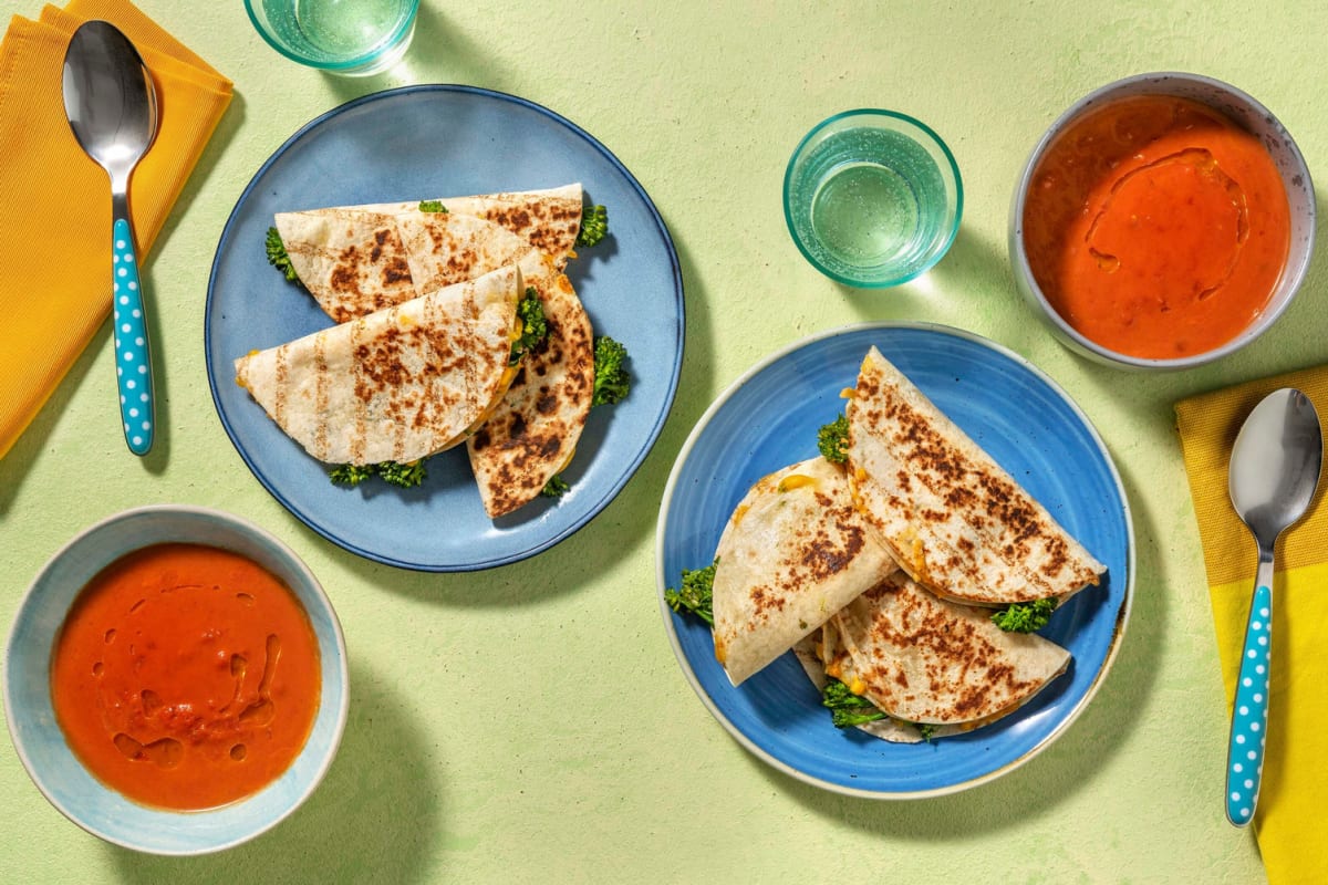 Quesadillas au brocoli et au cheddar pour enfants