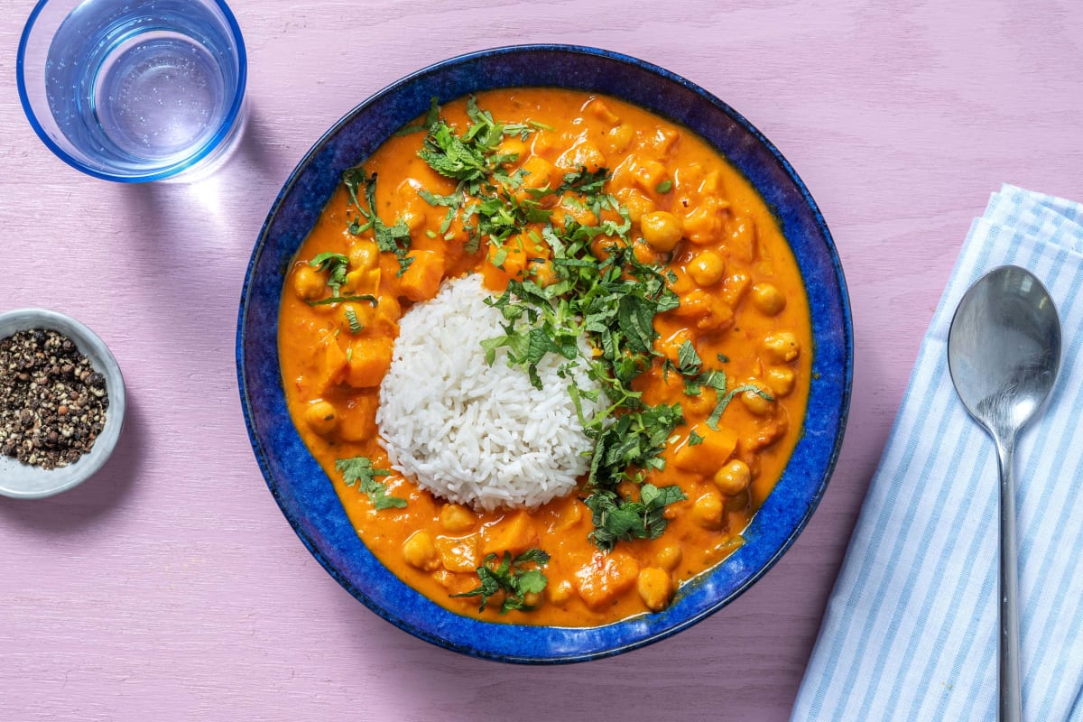 Kikkererwtencurry met zoete aardappel