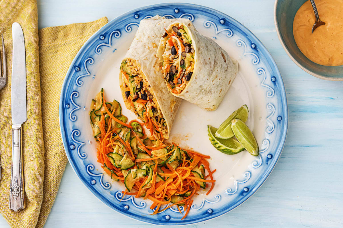 Kimchi Hot Sauce Burritos