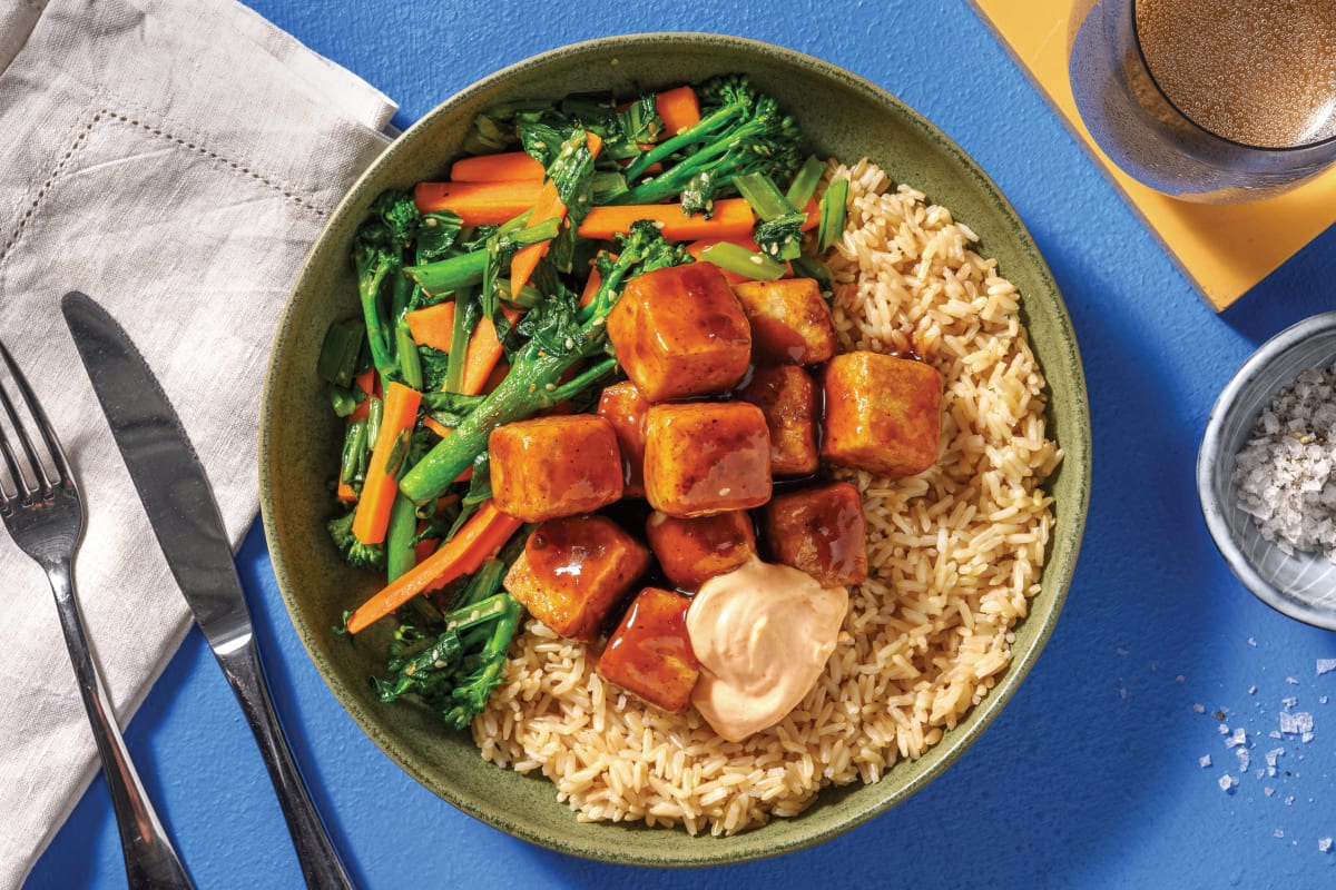 Korean-Style Tofu & Garlic Brown Rice