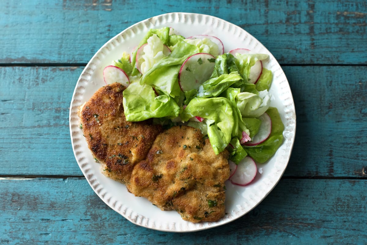 Knuspriges Kräuterschnitzel