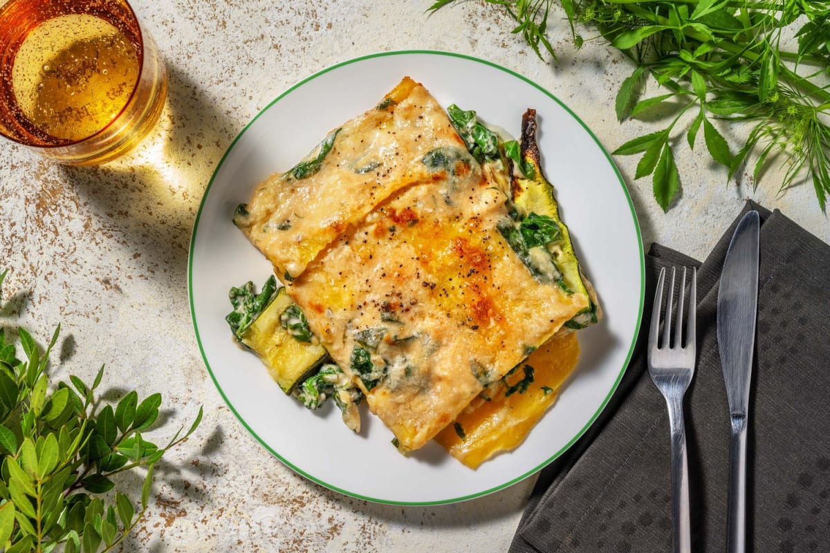 Vegetarische lasagne met courgette en spinazie