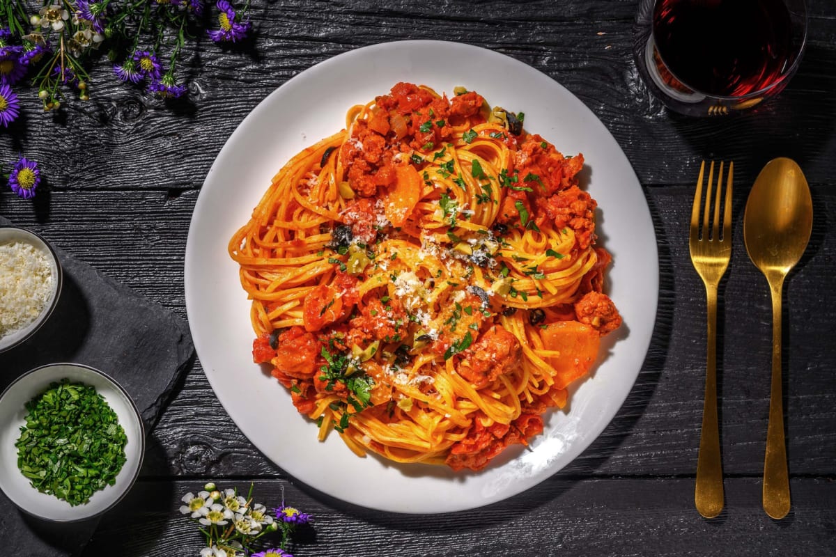 Linguines au chorizo à l’espagnole