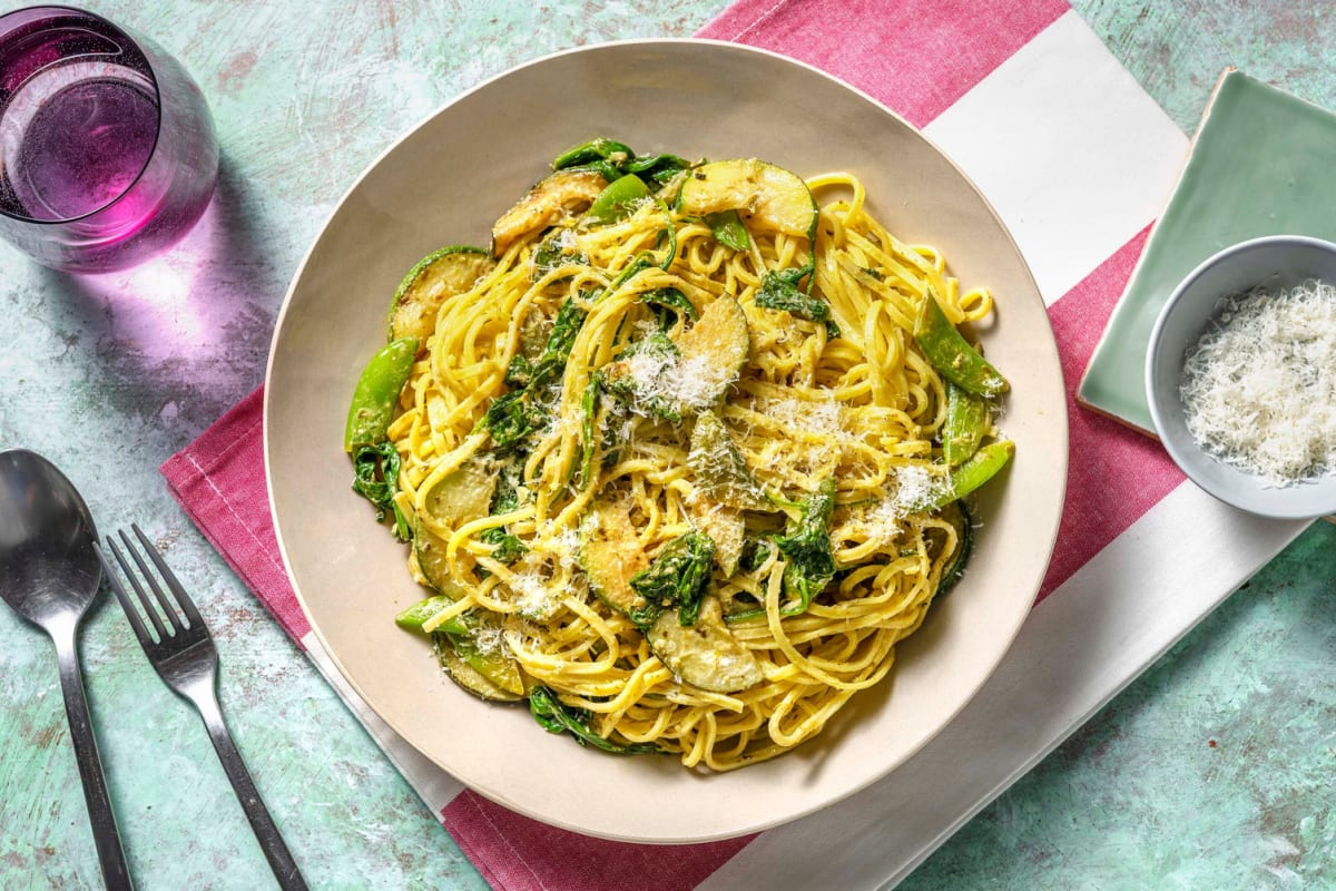 Linguines au citron et à la courgette