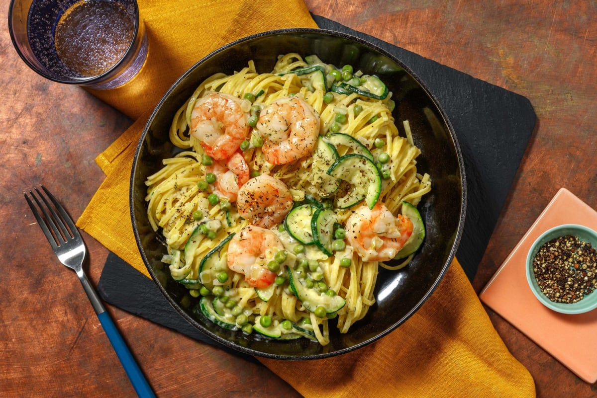 Shrimp and Zucchini Linguine