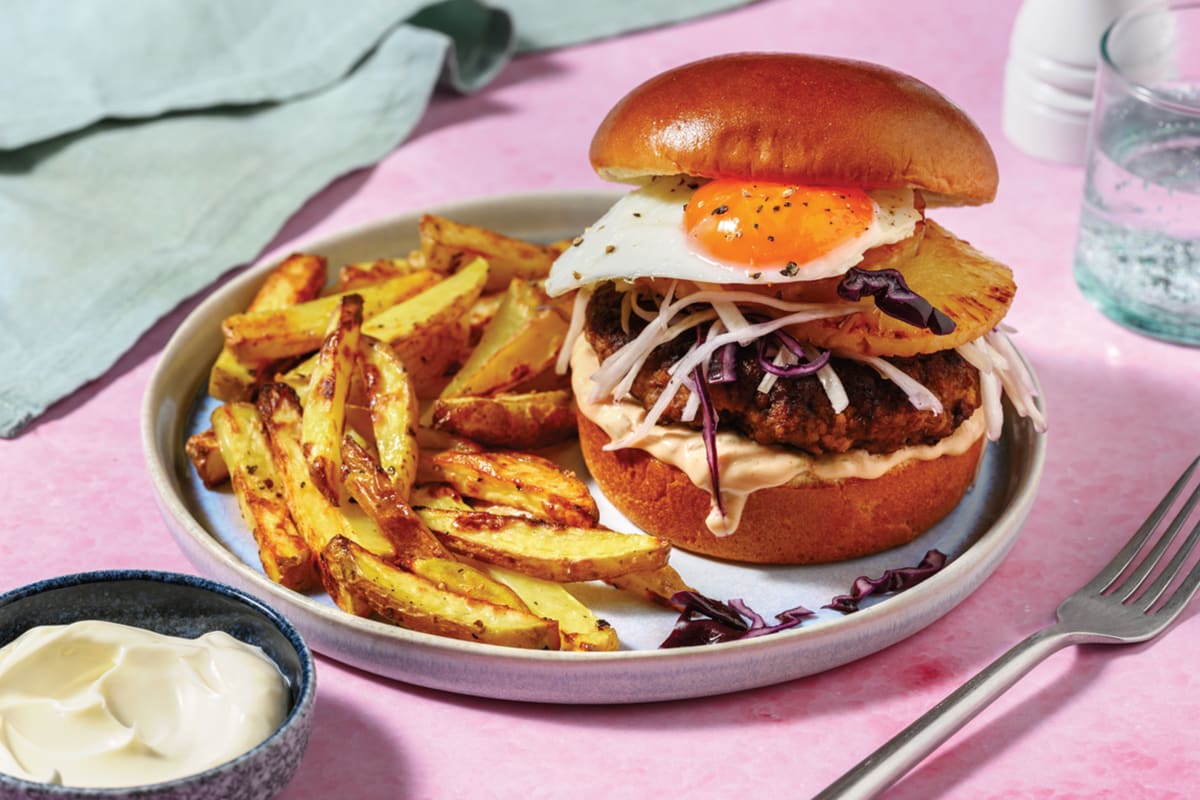 Loaded Beef Burger & Potato Fries