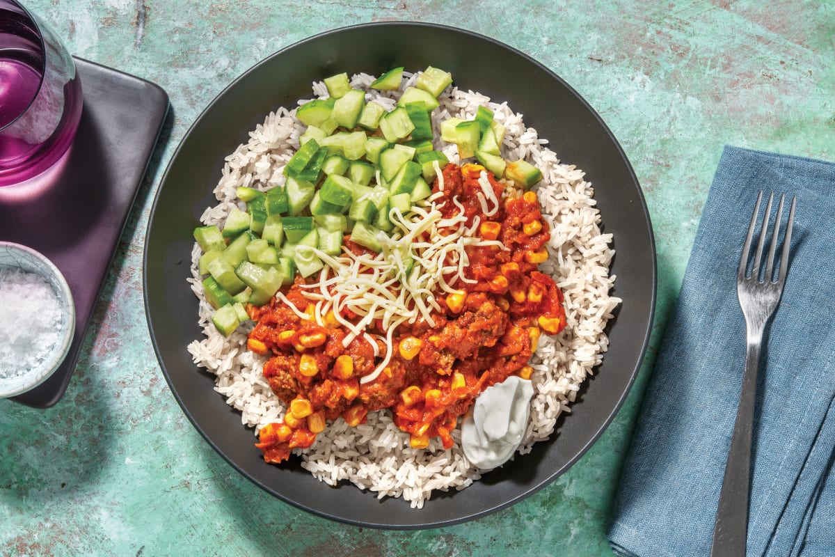 Loaded Mexican Pork Chilli Bowl