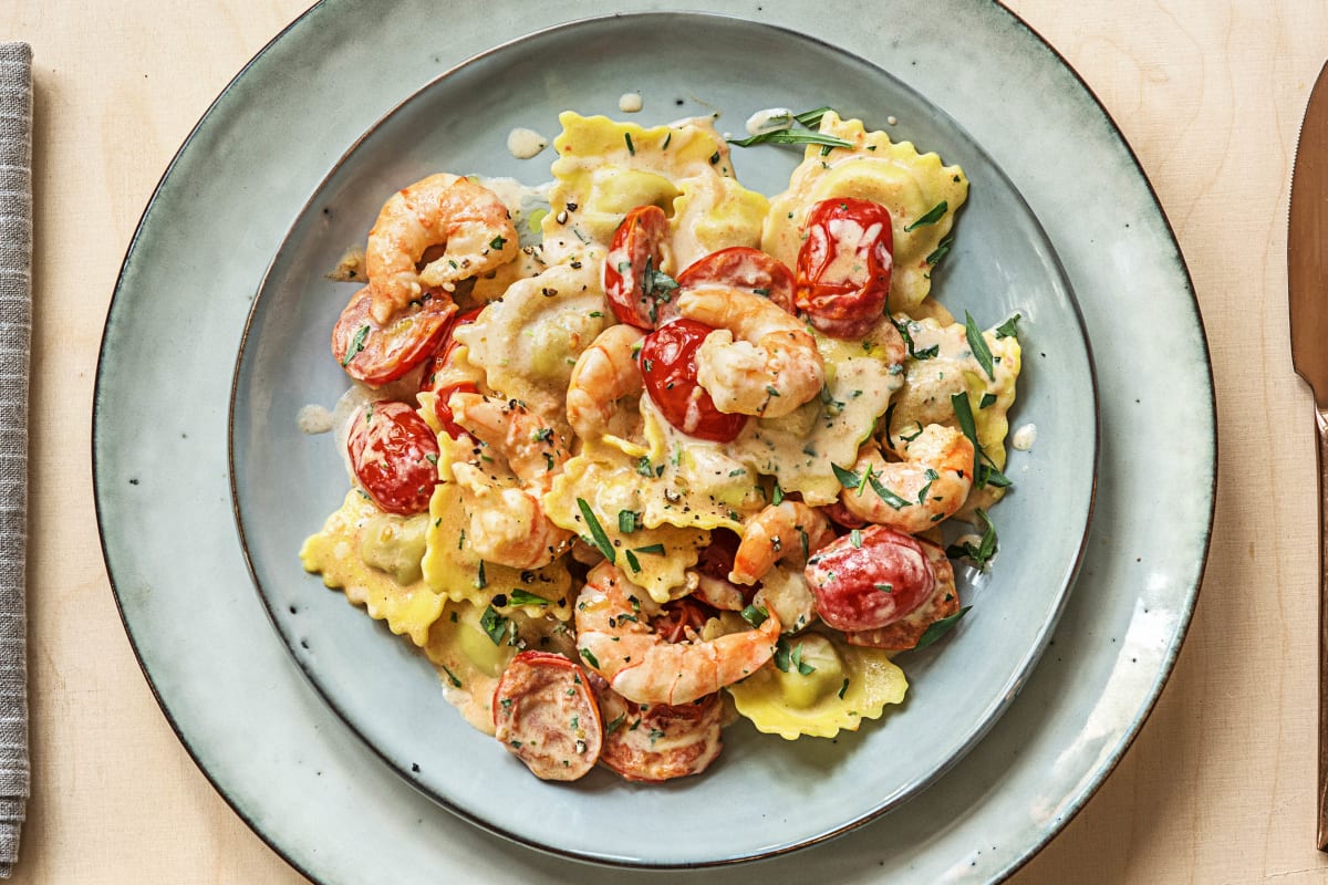 Lobster Ravioli and Shrimp