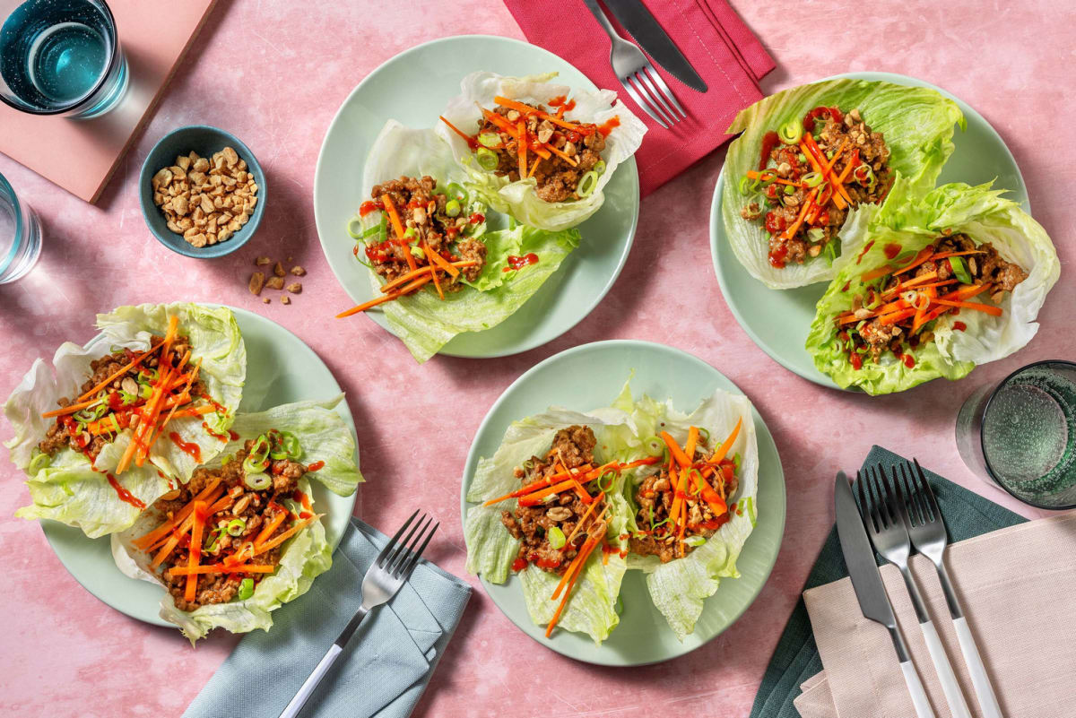 Carb Smart Sticky Peanut Lettuce Wraps