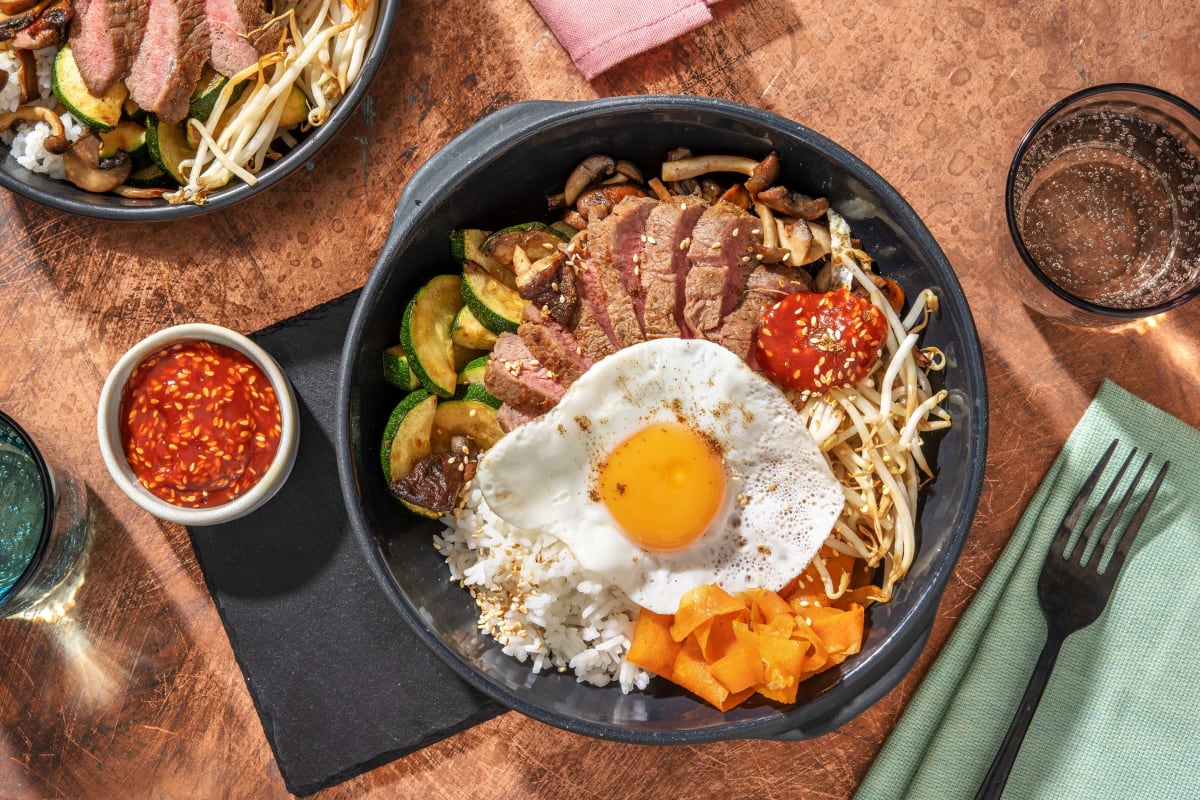 Luxe bibimbap met kimchisaus