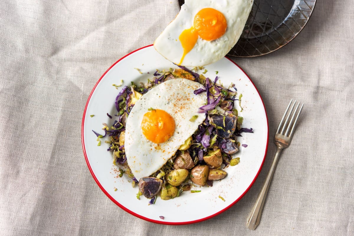 Marble Potato and Brussels Sprout Hash