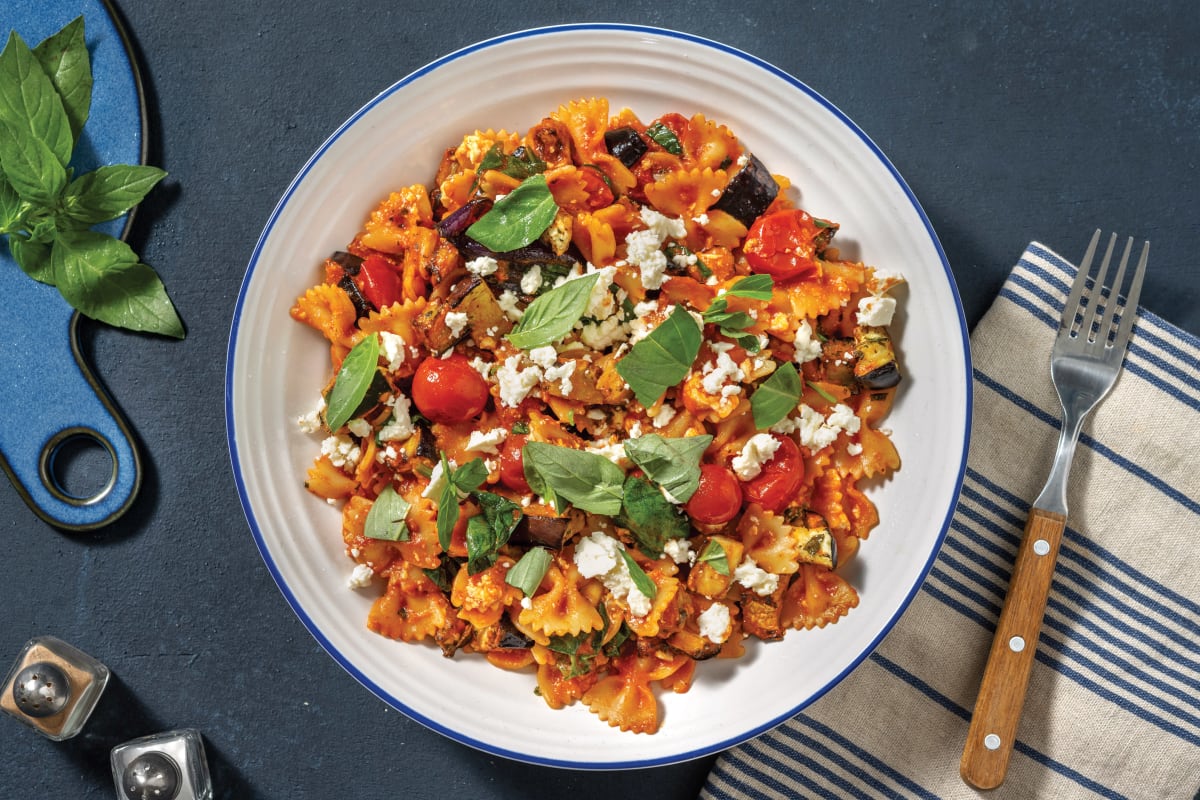 Mediterranean Roasted Eggplant Farfalle