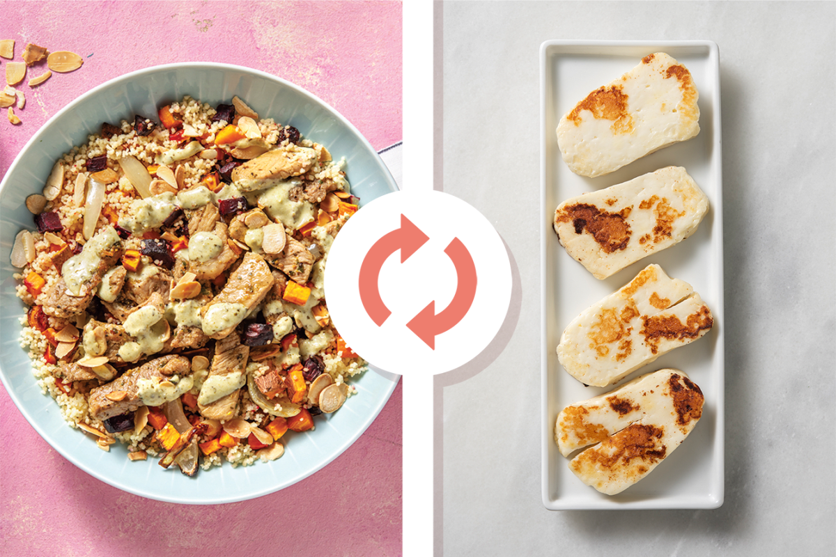 Lemon Pepper Haloumi & Roast Veggie Couscous