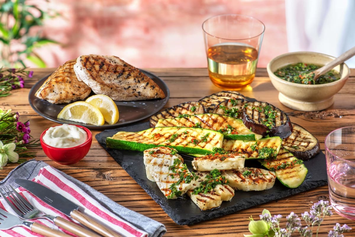 Mediterranes Grillpaket mit Hähnchenbrust