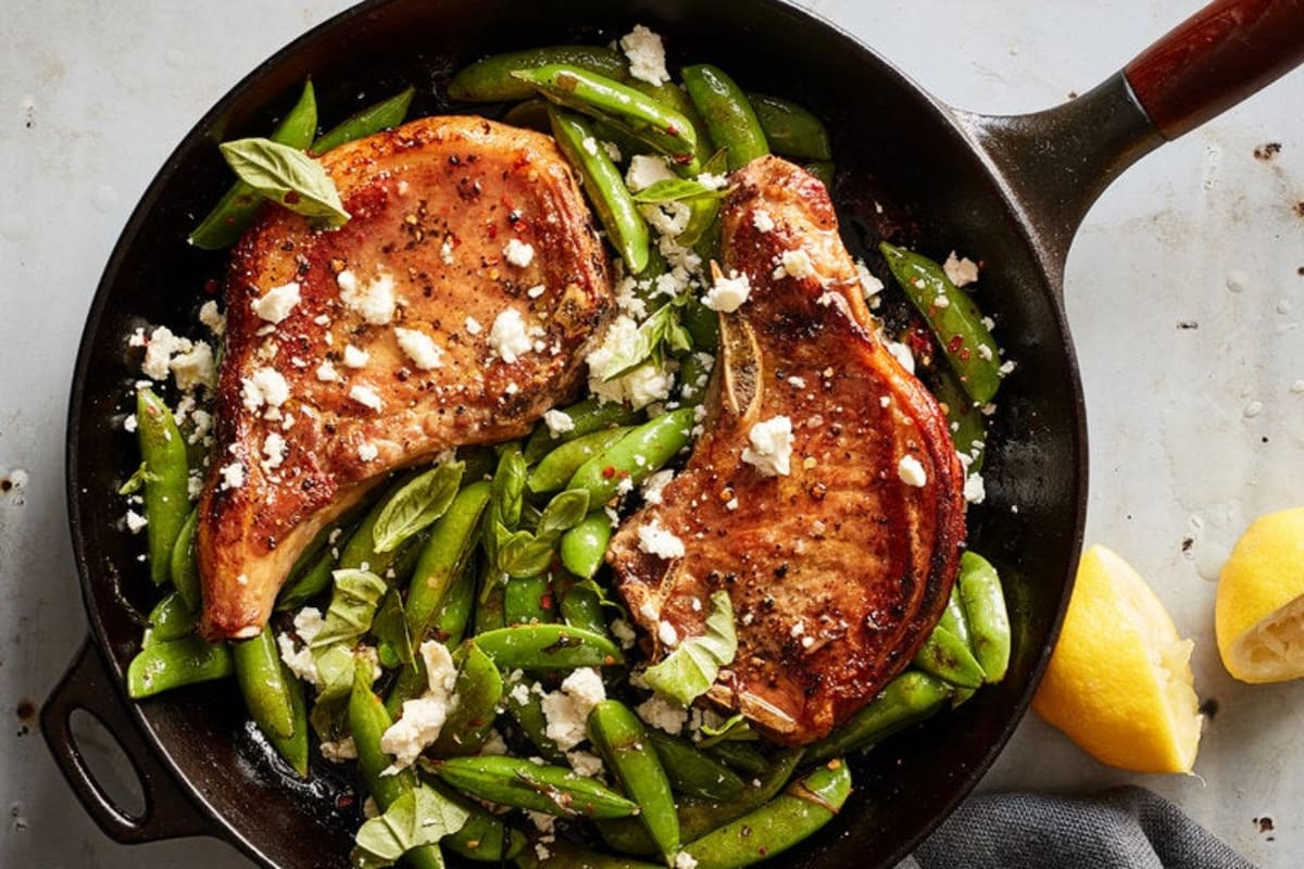 Zesty Fig and Feta Pork Chops